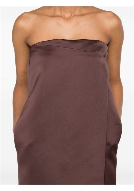 Brown satin wrap mini dress Philosophy di Lorenzo Serafini - women PHILOSOPHY DI LORENZO SERAFINI | 042071350194